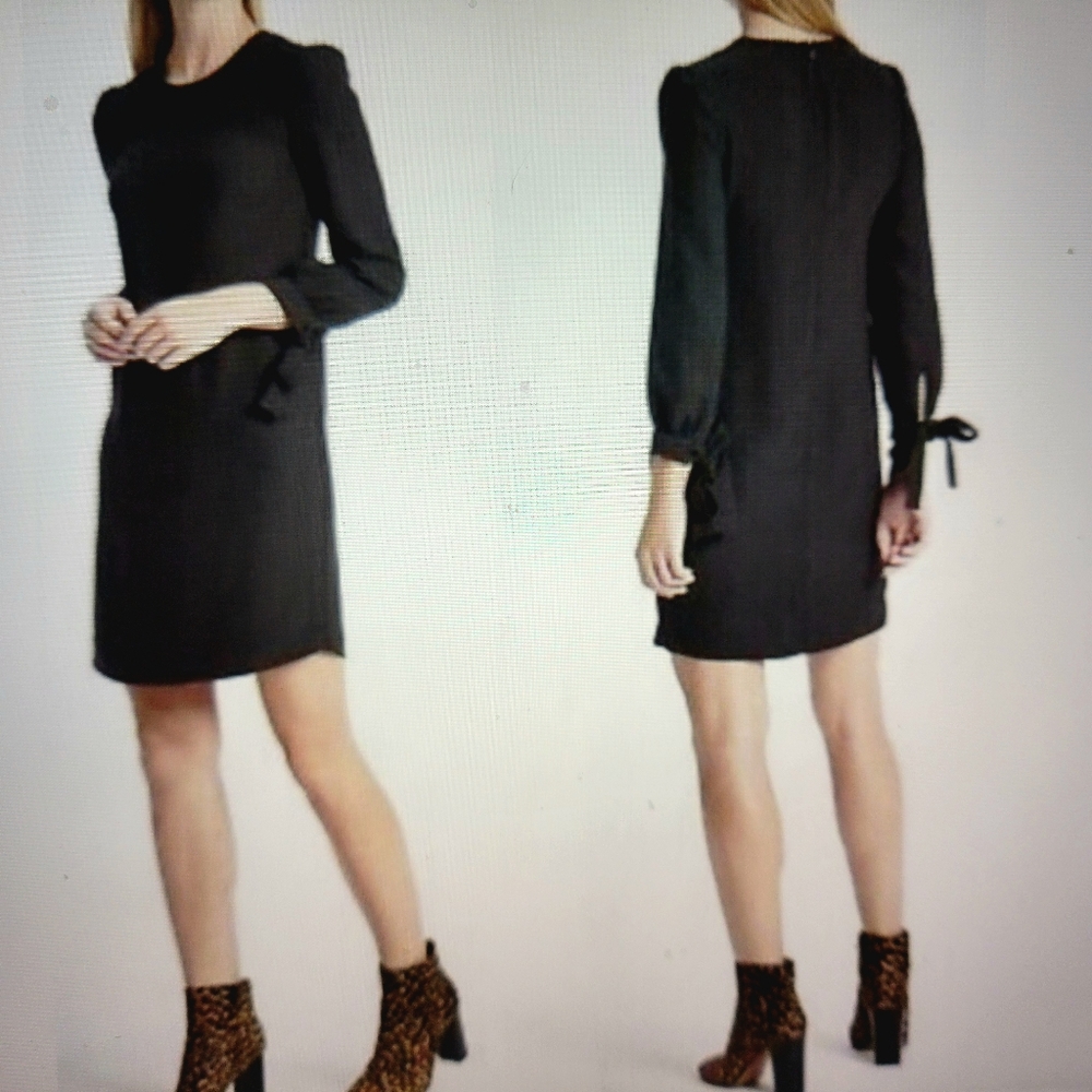 Banana Republic Long Sleeve Bow Cuff Shift Dress SZ 6
